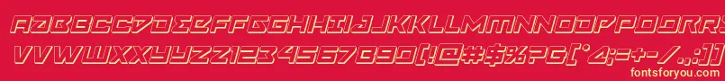 Navycadet3Dital Font – Yellow Fonts on Red Background