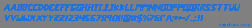 フォントcoffinstoneital – 灰色の背景に青い文字