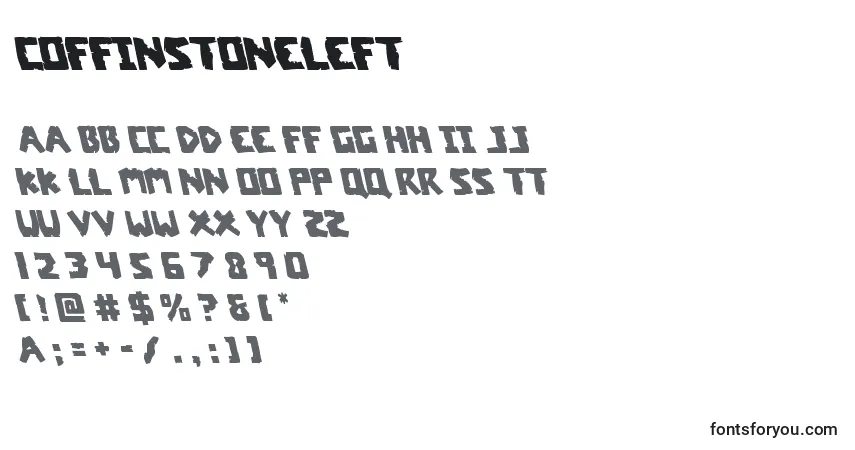 Coffinstoneleft Font – alphabet, numbers, special characters