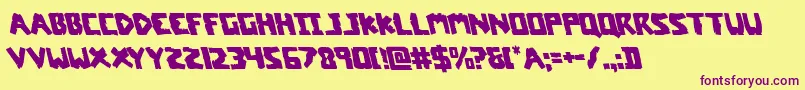 coffinstoneleft Font – Purple Fonts on Yellow Background