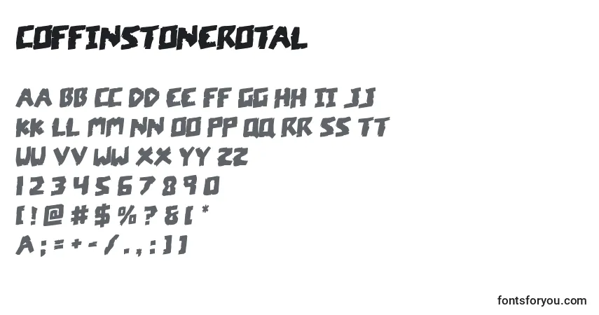 A fonte Coffinstonerotal – alfabeto, números, caracteres especiais