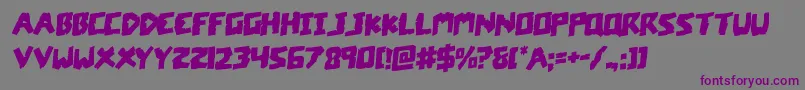 フォントcoffinstonerotal – 紫色のフォント、灰色の背景
