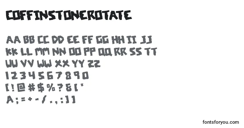 Fuente Coffinstonerotate - alfabeto, números, caracteres especiales
