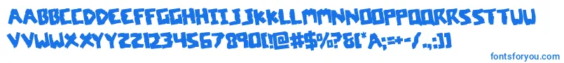 フォントcoffinstonerotate – 白い背景に青い文字