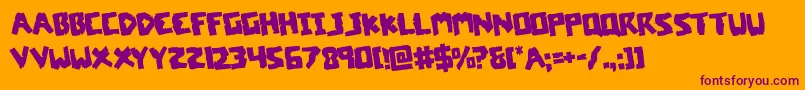coffinstonerotate Font – Purple Fonts on Orange Background