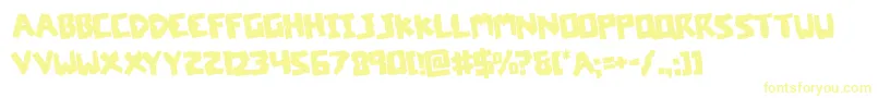 coffinstonerotate-Schriftart – Gelbe Schriften auf weißem Hintergrund
