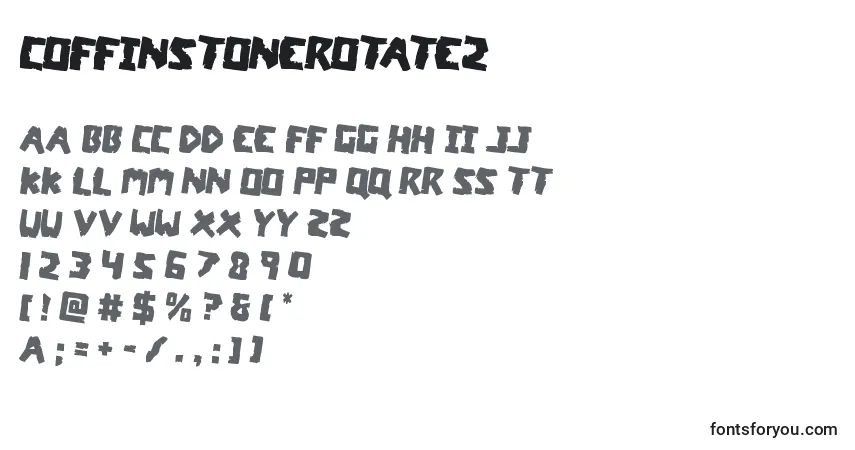 A fonte Coffinstonerotate2 – alfabeto, números, caracteres especiais