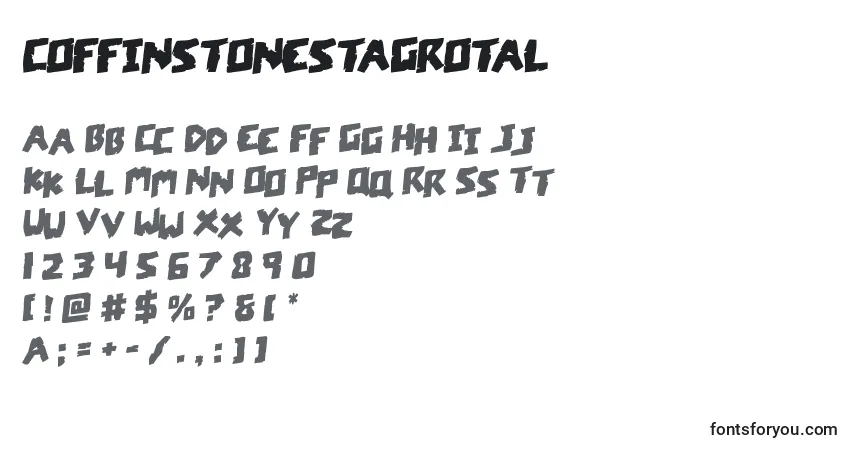 Czcionka Coffinstonestagrotal – alfabet, cyfry, specjalne znaki