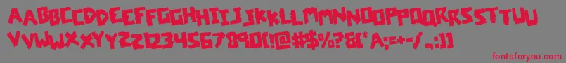 coffinstonestagrotate Font – Red Fonts on Gray Background