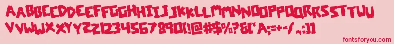 coffinstonestagrotate Font – Red Fonts on Pink Background