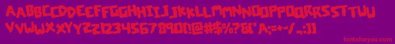 coffinstonestagrotate Font – Red Fonts on Purple Background
