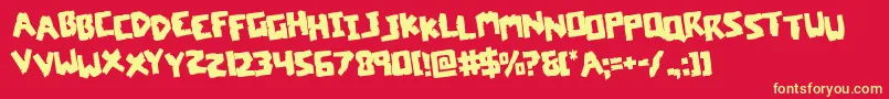 coffinstonestagrotate Font – Yellow Fonts on Red Background