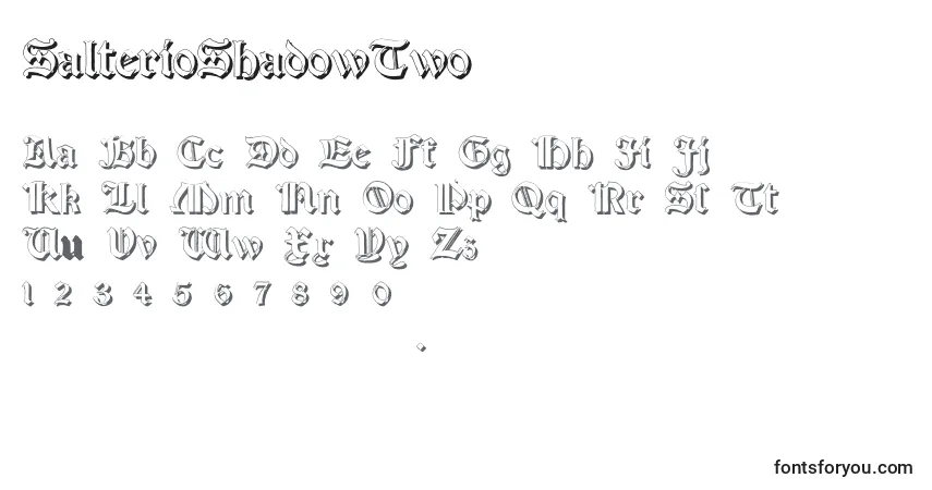 Шрифт SalterioShadowTwo – алфавит, цифры, специальные символы
