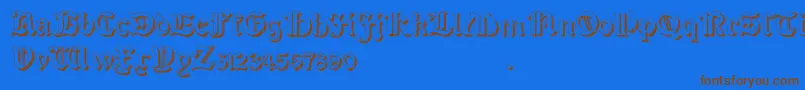 SalterioShadowTwo Font – Brown Fonts on Blue Background