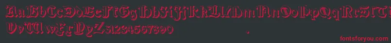 SalterioShadowTwo Font – Red Fonts on Black Background