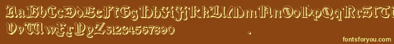 SalterioShadowTwo Font – Yellow Fonts on Brown Background