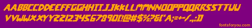 coffinstonesuperital Font – Orange Fonts on Purple Background