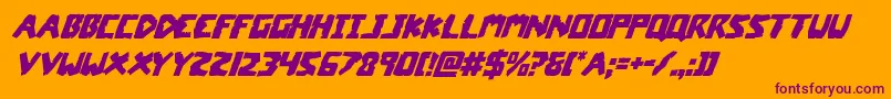 coffinstonesuperital Font – Purple Fonts on Orange Background