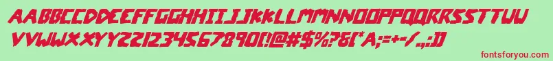 coffinstonesuperital Font – Red Fonts on Green Background