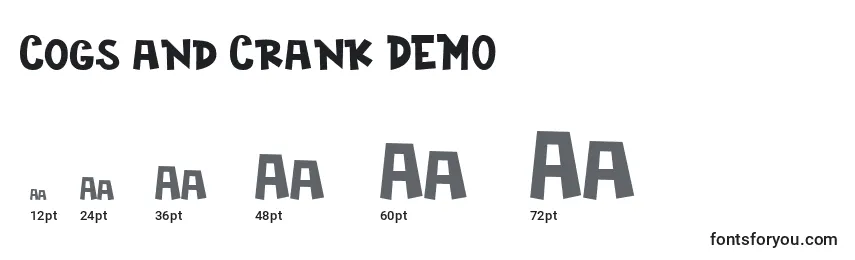 Cogs and Crank DEMO Font Sizes