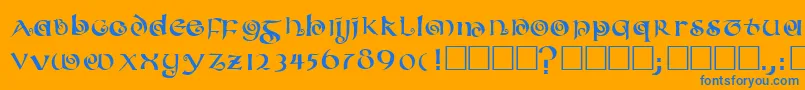 COILED Font – Blue Fonts on Orange Background