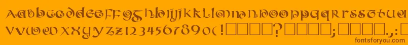 COILED Font – Brown Fonts on Orange Background