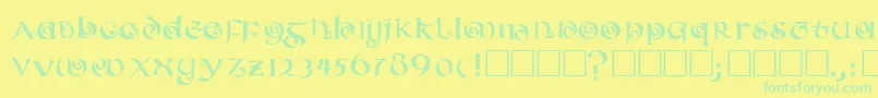 COILED Font – Green Fonts on Yellow Background