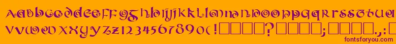 COILED Font – Purple Fonts on Orange Background