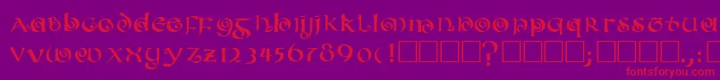 COILED-Schriftart – Rote Schriften auf violettem Hintergrund