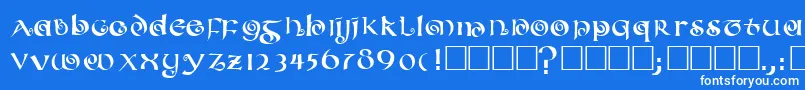 フォントCOILED – 青い背景に白い文字