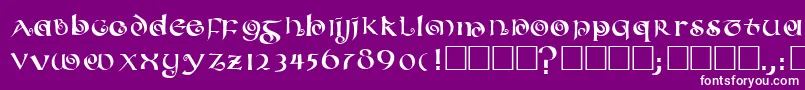 フォントCOILED – 紫の背景に白い文字