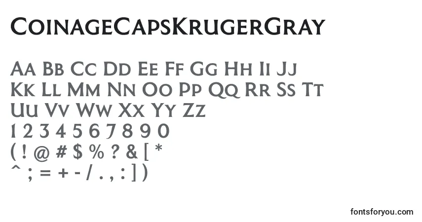CoinageCapsKrugerGrayフォント–アルファベット、数字、特殊文字