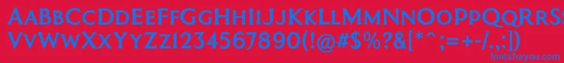 CoinageCapsKrugerGray Font – Blue Fonts on Red Background