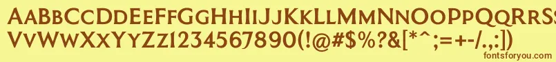 CoinageCapsKrugerGray Font – Brown Fonts on Yellow Background