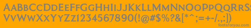CoinageCapsKrugerGray Font – Gray Fonts on Orange Background