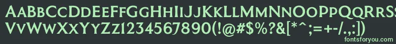CoinageCapsKrugerGray Font – Green Fonts on Black Background