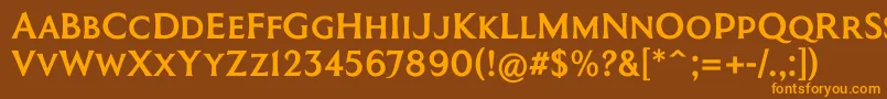 Шрифт CoinageCapsKrugerGray – оранжевые шрифты на коричневом фоне