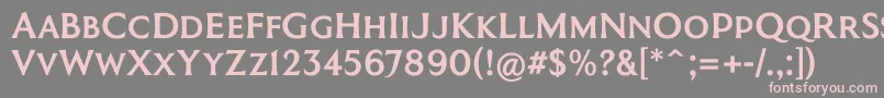 フォントCoinageCapsKrugerGray – 灰色の背景にピンクのフォント