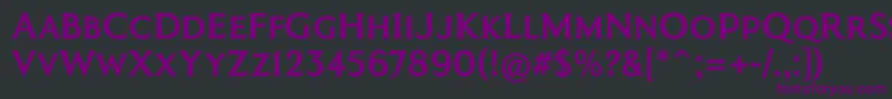 CoinageCapsKrugerGray Font – Purple Fonts on Black Background