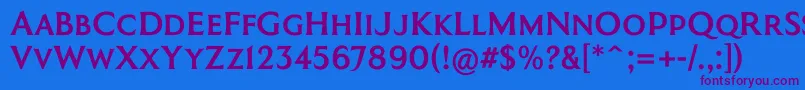 CoinageCapsKrugerGray Font – Purple Fonts on Blue Background