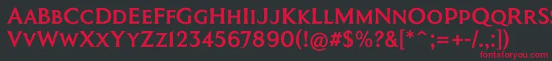 CoinageCapsKrugerGray Font – Red Fonts on Black Background
