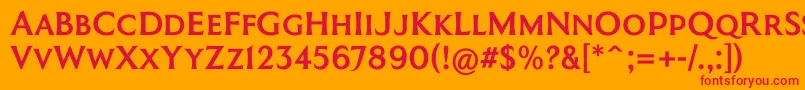 CoinageCapsKrugerGray Font – Red Fonts on Orange Background