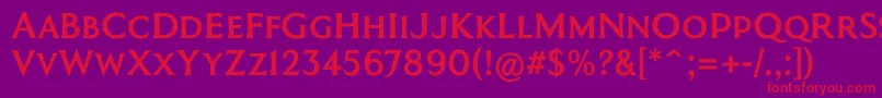 CoinageCapsKrugerGray Font – Red Fonts on Purple Background