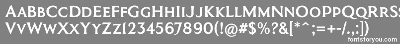 フォントCoinageCapsKrugerGray – 灰色の背景に白い文字