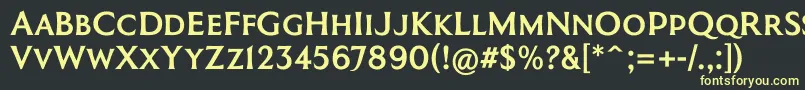 CoinageCapsKrugerGray Font – Yellow Fonts on Black Background