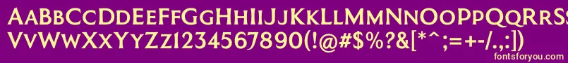 CoinageCapsKrugerGray Font – Yellow Fonts on Purple Background