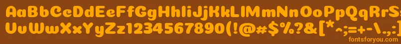 Coiny Cyrillic Font – Orange Fonts on Brown Background