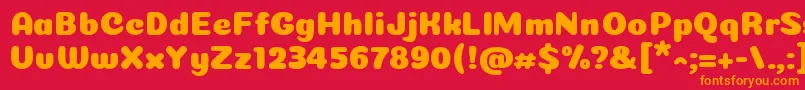 Coiny Cyrillic Font – Orange Fonts on Red Background