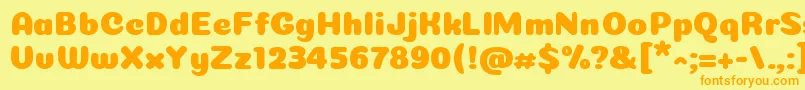 Coiny Cyrillic Font – Orange Fonts on Yellow Background