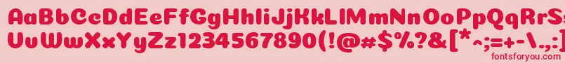 フォントCoiny Cyrillic – ピンクの背景に赤い文字